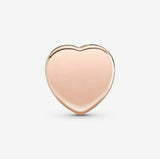 925 Silver Rose Gold Sparkling Pave Heart Clip Charm Fits Reflexions bracelets