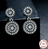 Silver Sterling Radiant Elegance Drop Sparkling Earrings