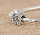 Silver Sterling snowflake ice floral crystal charm