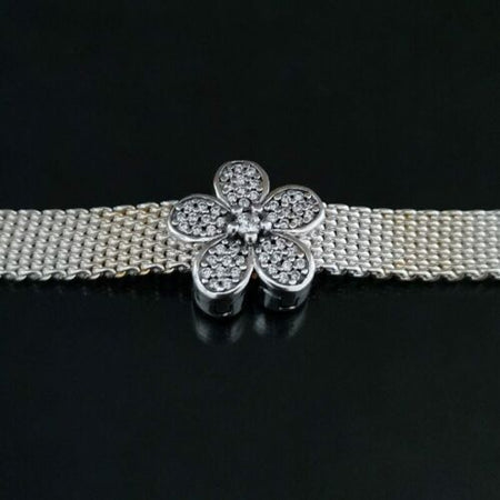 925 Silver Rose Gold plain Heart Clip Charm Fits Reflexions bracelets