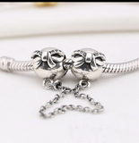 Silver Sterling Dainty Bow knot safety chain