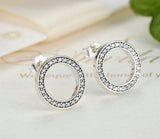 pandora style forever round earrings