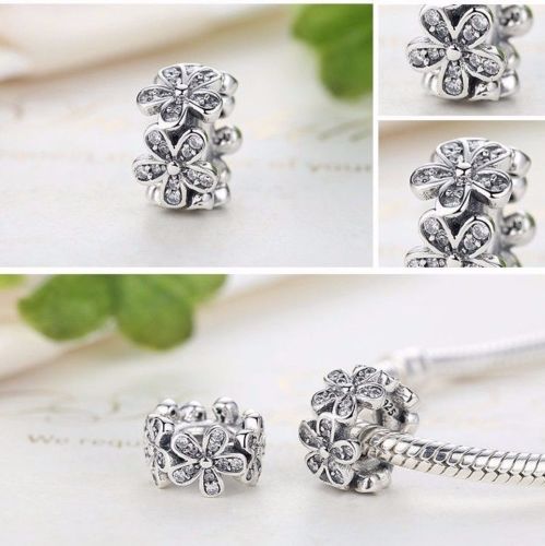 Silver Sterling Dazzling Daisies Floral Spacer